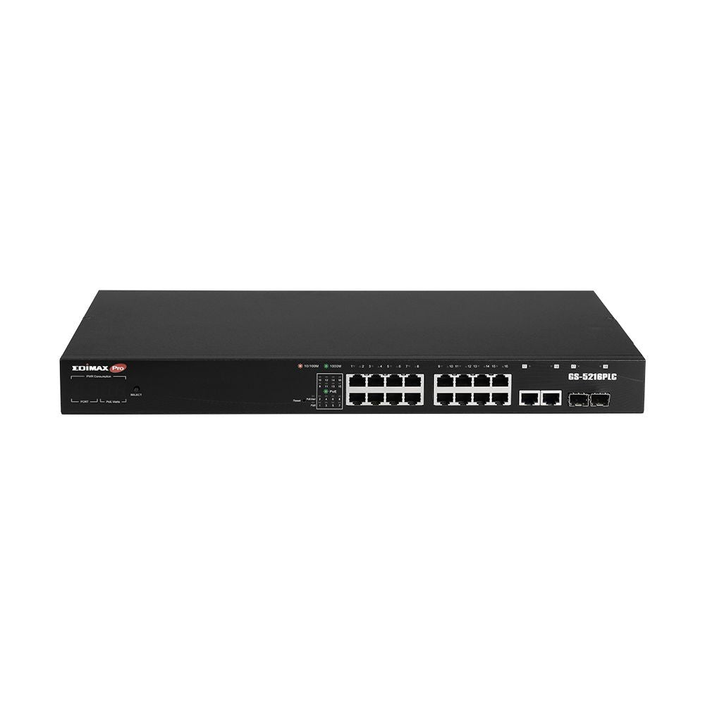 Edimax VLAN 18-Port Gigabit PoE+ Web Smart Switch mit 2 Gigabit RJ45/SFP Ports Edimax VLAN 18-Port Gigabit PoE+ Web Smart Switch mit 2 Gigabit RJ45/SFP Ports